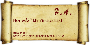 Horváth Arisztid névjegykártya